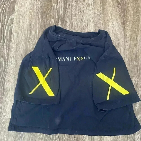 Womens Armani Exchange Black Cropped Tee - XS - Picture 6 of 8
